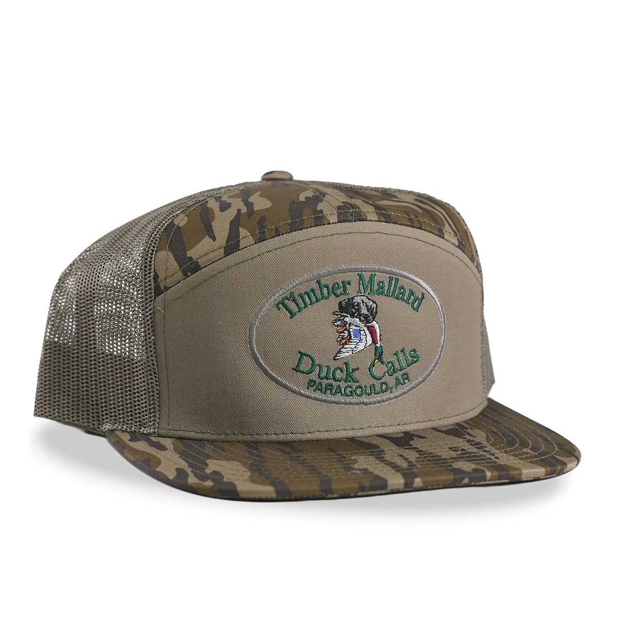 TMDC RICHARDSON MOSSY OAK BOTTOMLAND 7 PANEL TOBACCO POUCH CAP
